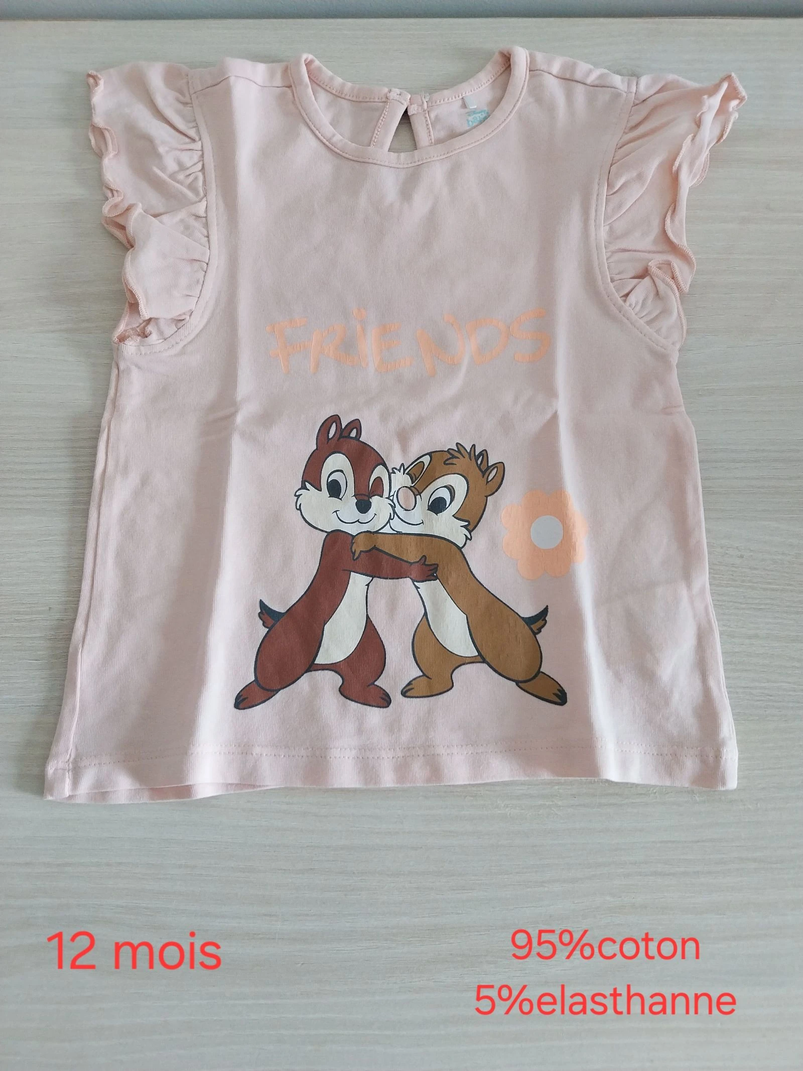 Lot de 3 Haut Disney fille 12 mois 